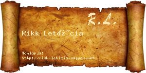 Rikk Letícia névjegykártya